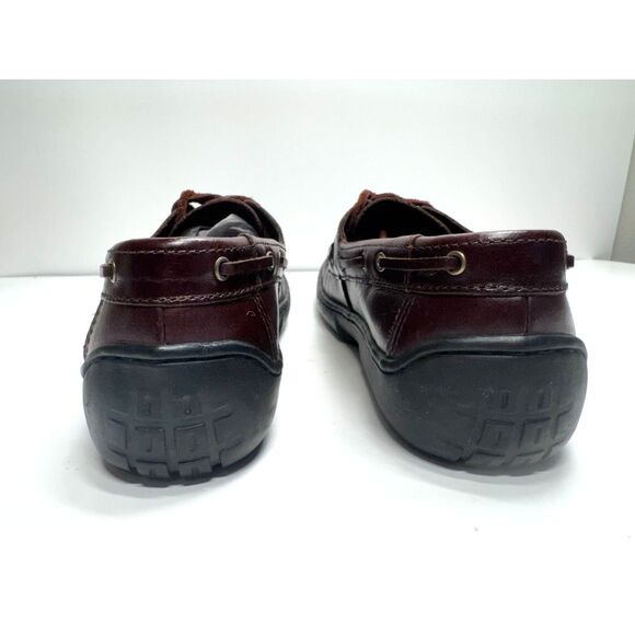 Bass Karina Women's Lace Up Brown Vintage Leather Loafer Moc Toe Boat Shoe, 6M - Picture 2 of 8